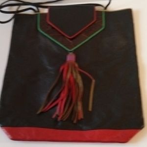 Ruby Firecat Black Leather HangBag Shoulder bag